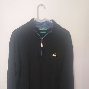 Masters Black Zip-Up Sweater with Yellow Logo